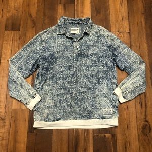 Chubbies acid wash palm tree denim pullover sz.L
